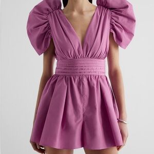 Express NWT Pink Puff Sleeve Romper